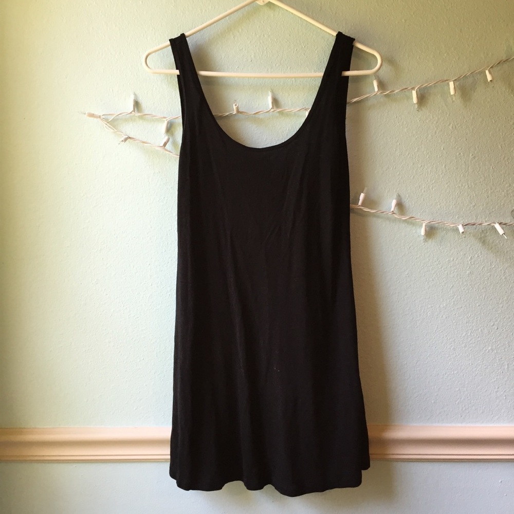 Black Scoop Back Mini T-Shirt Dress Tank Sleeve